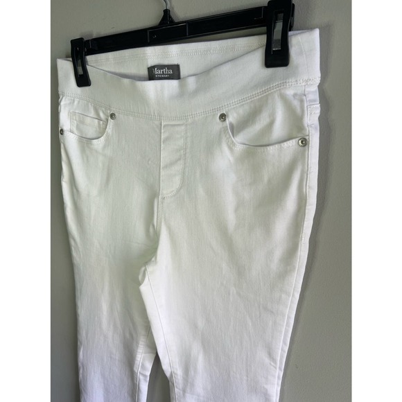 Martha Stewart White Jeans Stretch Waist band and pockets Size 6P Skinny - Picture 7 of 11